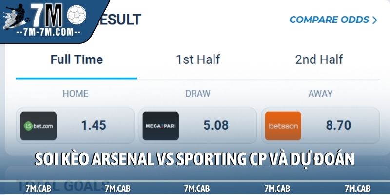 Soi kèo Arsenal vs Sporting CP và dự đoán
